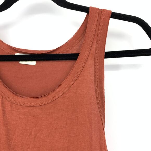 SOLD Marlow Tunic Tank Top Womens Size XL Rust Sheer Mesh Crochet Lace Hem - Picture 4 of 7